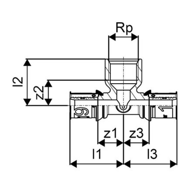 GF Uponor S-Press
té femelle 20-Rp1/2"FT-20