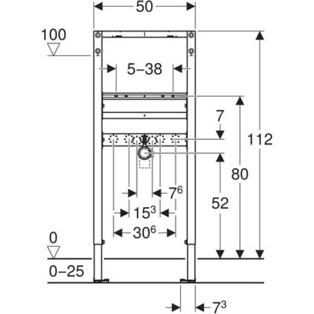 Elément pour lavabo Geberit Duofix 112
robinetterie monobloc