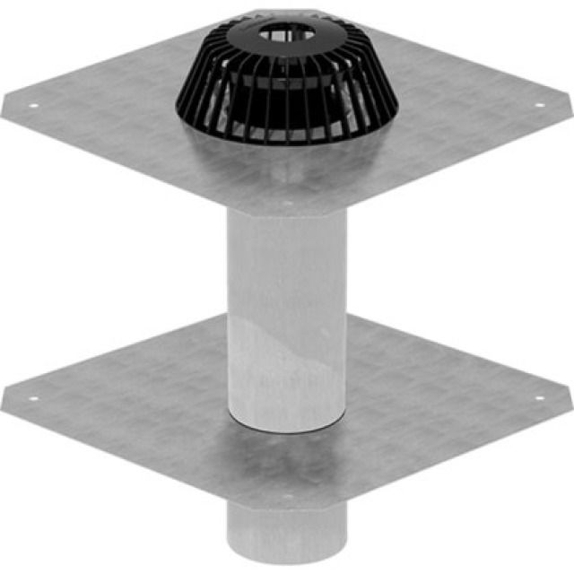 Naissance d'eaux pluvial. 90MM
358.024 avec tôle de raccord.
et raccord à la barrière vapeur