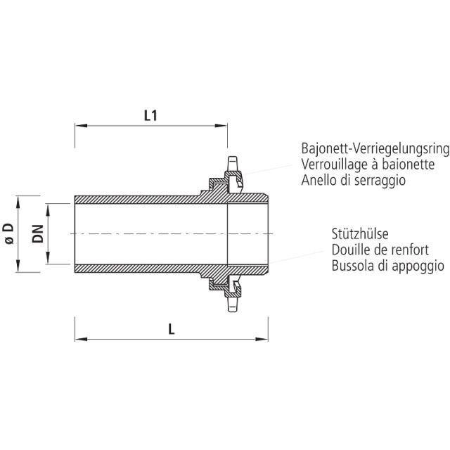 HAWLE EMBOUT PE À SOUDER BAIO
4526        DN 150     200 MM   S8