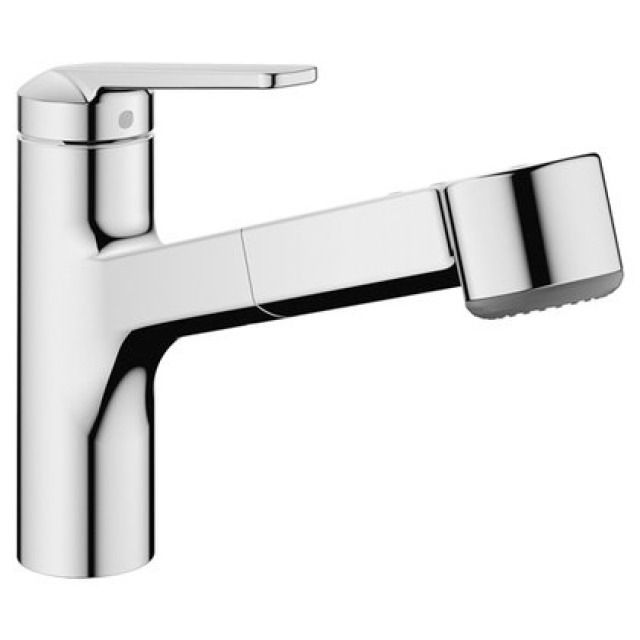 Mitigeur à levier KWC Domo 6.0
A 225 mm, goulot orientable
douchette extractible, flex.
raccordements flexibles 3/8"
fixation avec racc. filetés