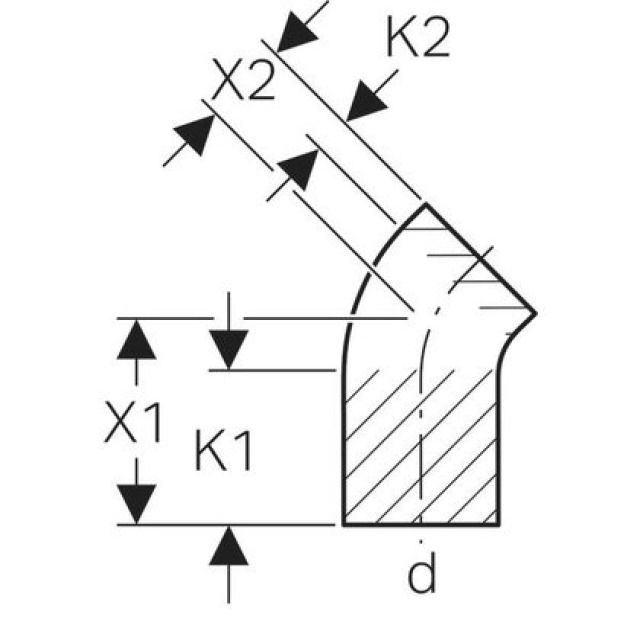 GEBERIT PE COUDE
365.046       45°        75 MM