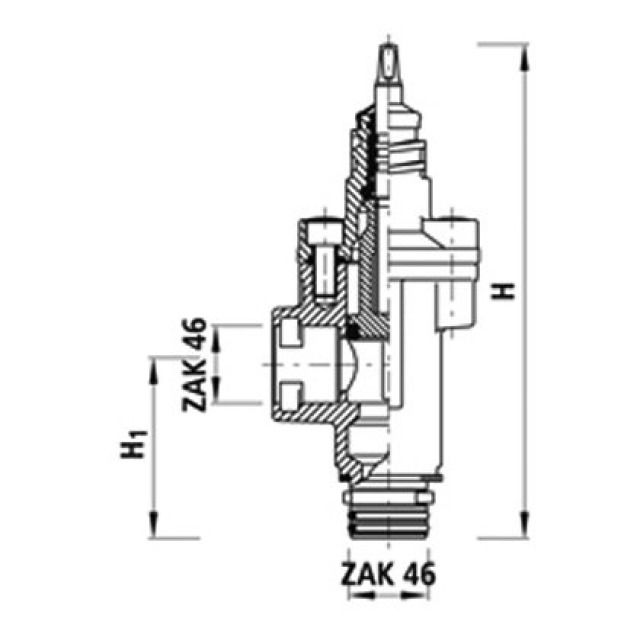 VANNE BRANCHEMENT ZAK46 FIG. 3121
COUDÉE ART. 3121.046.046.