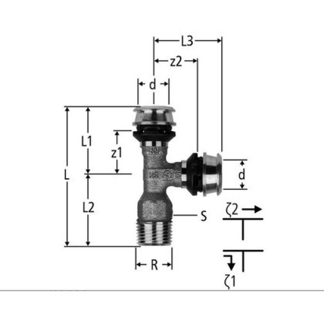 OPTIFLEX FLOWPRESS T-STÜCK
MIT AG 84244.22 3/4"x16x16 MM