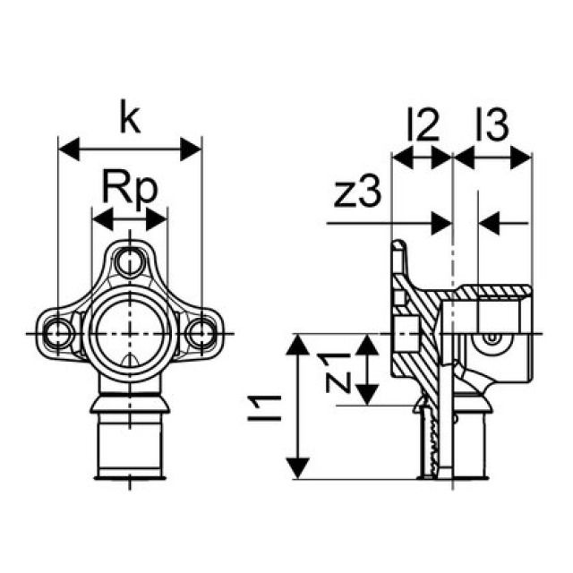 GF Uponor S-Press
applique femelle M 25-Rp3/4"FT