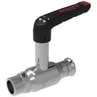 Robinet à boisseau sphérique BROEN BALLOFIX Full Flow à raccord à sertir × filetage extérieur, en acier inoxydable – tige longue
