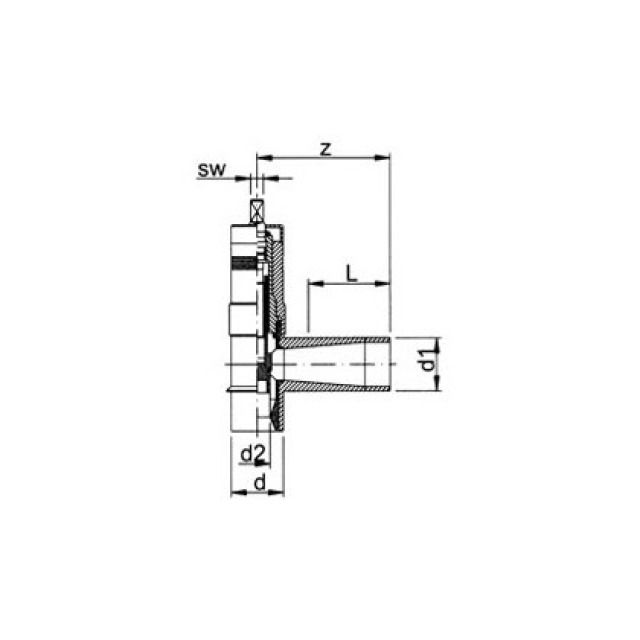 TE DE PERCAGE AVEC ROBINET ELGEF-PLUS
DIAM. 63 / 63 MM, ART. 193.281.606