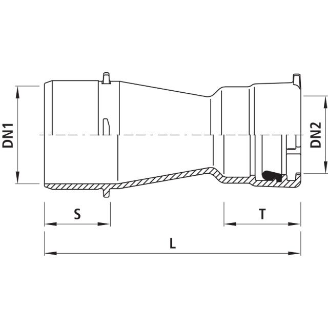 RÉDUCT À BOUT LISSE/MANCH 5360
À EMBOÎTEMENT BAIO DN 150/100