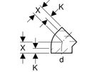 Geberit PE-HD, coude 45°