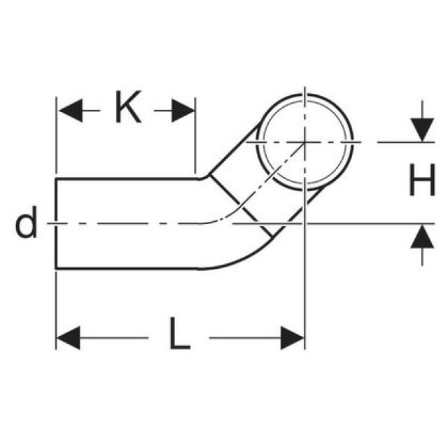 GEBERIT PE COUDE WC SUSP DROIT
367.914     90°    90 / 110 MM