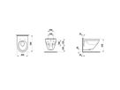 Toilettes suspendues Laufen Moderna S Silent Classic UP, sans lunette et rebord de chasse d'eau