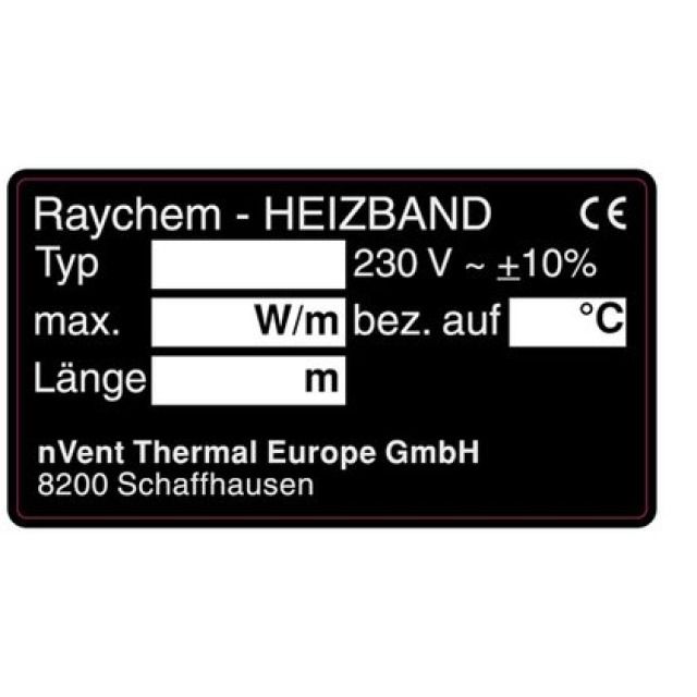 TYPENSCHILD RAYCHEM-HEIZBAND
EIS-STOP GM-2X