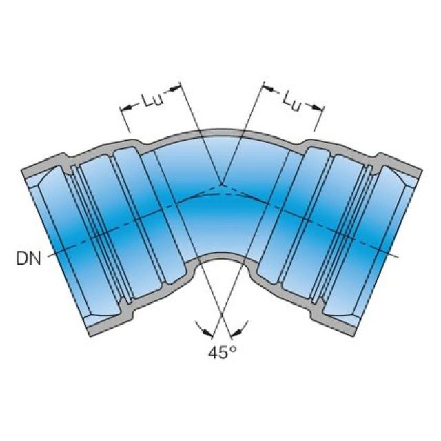 MMK-PIECE(S) EMBOITEMENT 45°
COUDE AVEC 2 MANCHONS DN125 BLS
ART. F0125.000.1410.