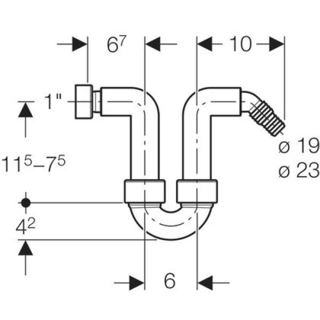 GEBERIT KONDENSWASSERSIFON
152.391 WEISS-ALPIN     1" 19-23MM