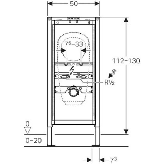 DUOFIX-URINAL-ELEMENT UNIV.
111.628  TYP 112/130
INTEGRIERTE URINALSTEUREUNG