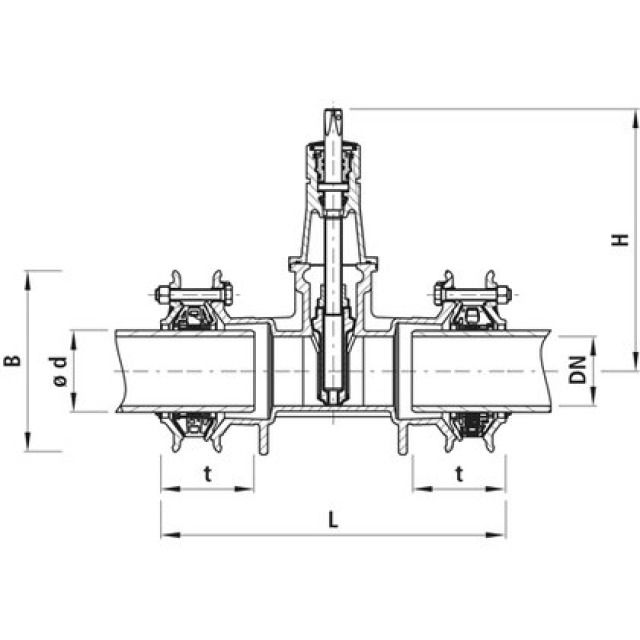 HAWLE Vanne SYNOFLEX avec
manchons multidomaines 4212
DN150 PN16 155-192MM