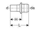 Geberit PushFit-Mapress sur distributeur à emboîter, extrémité à emboîter