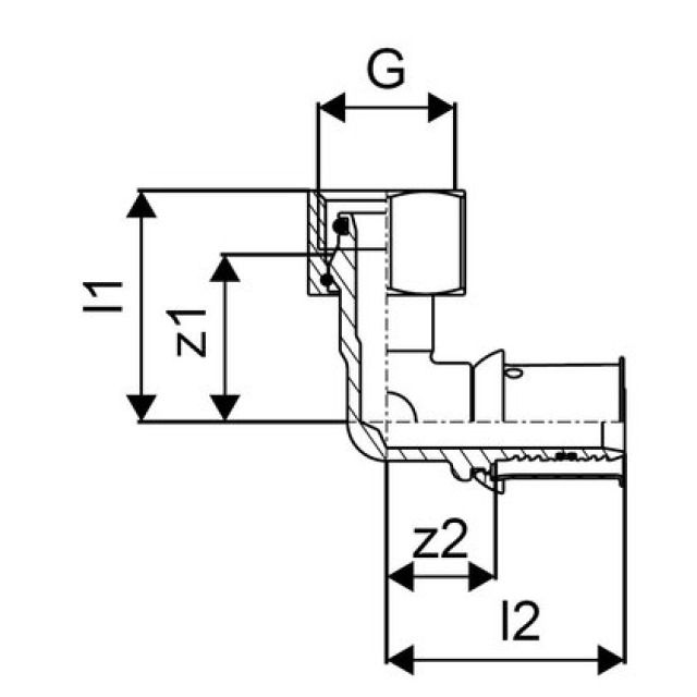 GF Uponor S-Press
coude Geberit 16-1/2"FT