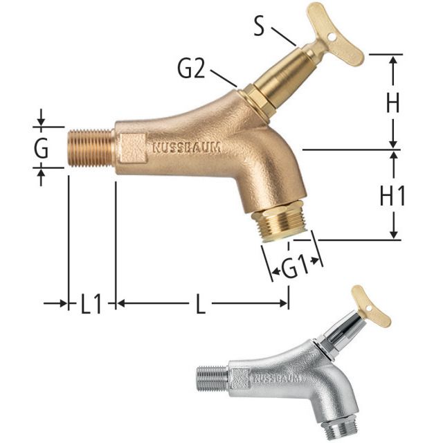 ROBINET DE JARDIN, A CLE SORTANTE CHROME
SANS BRISE-JET 1/2 N° 41133.54