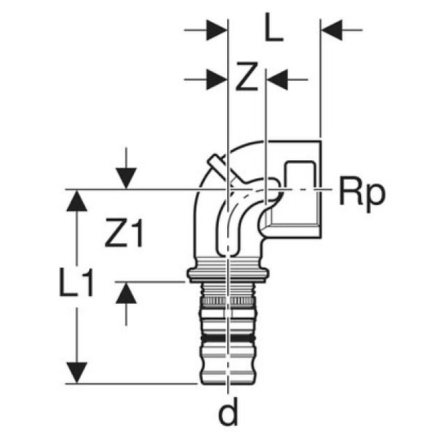 COUDE MEPLA  90° 20-3/4
N° 602.257.00.5
A/FILETAGE INTERIEUR