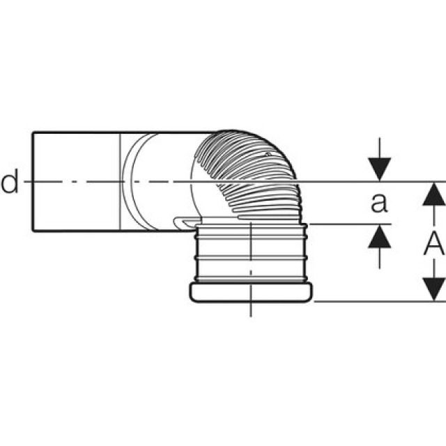 SILENT COUDE 90° WC SUSPENDU
308.007 DROITE         90 MM