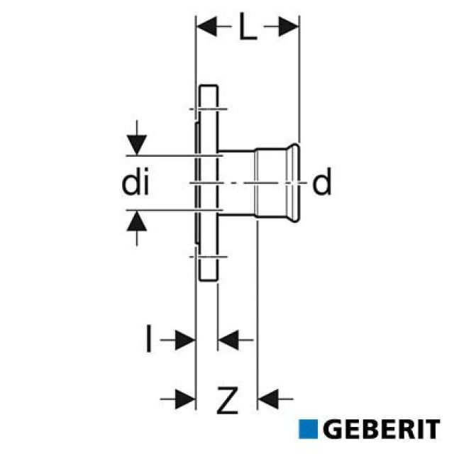 Geberit Mapress Therm
Bride PN 10/18
mit Pressmuffe: d=54, DN=50