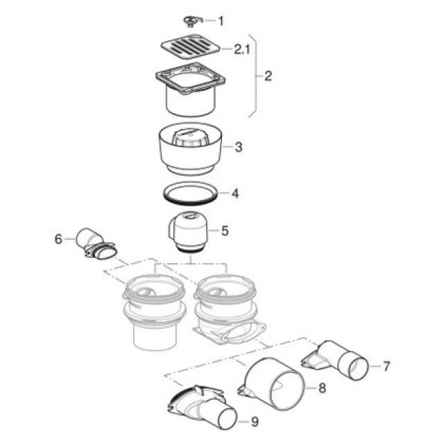 GEBERIT GITTERROST 244.193
RUND, ZU EDELSTAHLFLANSCH
ZU BODENEINLÄUFEN VARINO
BEGEHBAR