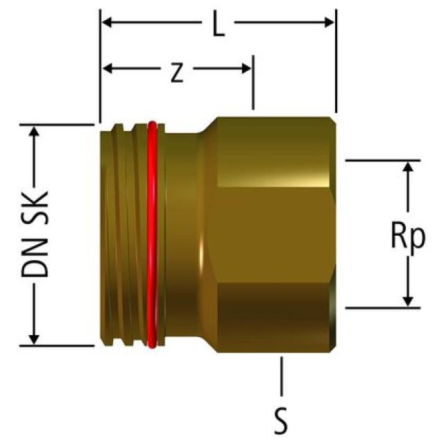Pièce intermédiaire pour
accoupplement rapide RN
avec filetage femelle, pour
distr.Optiflex, 8611021
en bronze CC246E