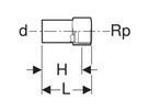 Geberit Mapress Therm, raccord avec filetage intérieur et extrémité d'emboîtement