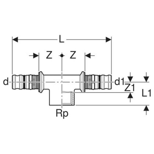 TE MEPLA  90°  N° 605.364
40-11/4-40 A/FILETAGE INTERIEUR
