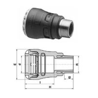Plasson Serie 1, Raccord enfichable avec filetage mâle en laiton 1072