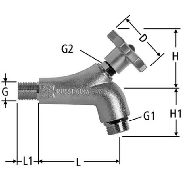 ROBINET DE JARDIN PN16 A/VOLANT
METALLIQUE S/BRISE JET 3/4" 41131.55