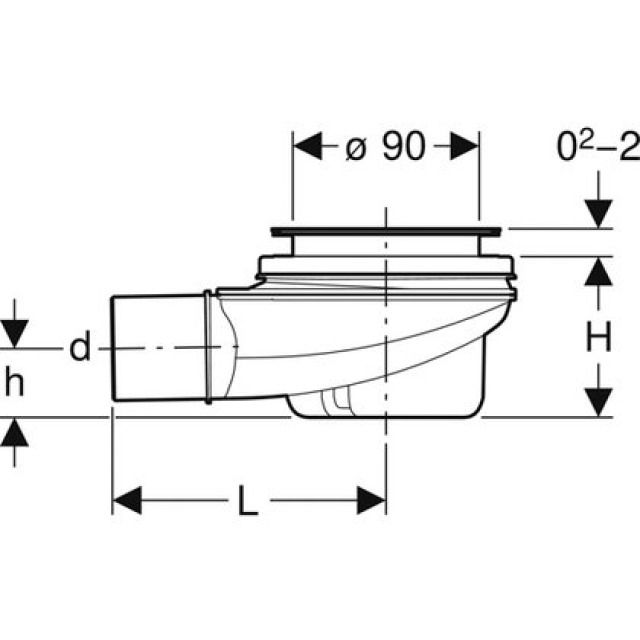 GARNITURE DE DOUCHE GEBERIT 90
D: 56 MM, GARDE D`EAU 50 MM
CAPACITÉ D`ÉCOULEMENT 39 L/MIN
SANS ROSACE 851506