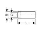 PushFit Douille de protection et de fixation, pour bouchon d'essai de pression Geberit avec filetage extérieu