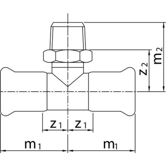 PROFITEC PRESSINOX-FIG. 36
TÉ AVEC DÉPART FILETÉ M
18-1/2"-18 MM