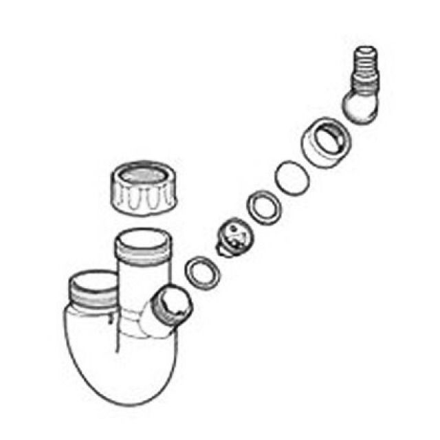 GEBERIT SIPHON A DOUBLE CORPS
252.053 GRIS GRANIT     40 MM