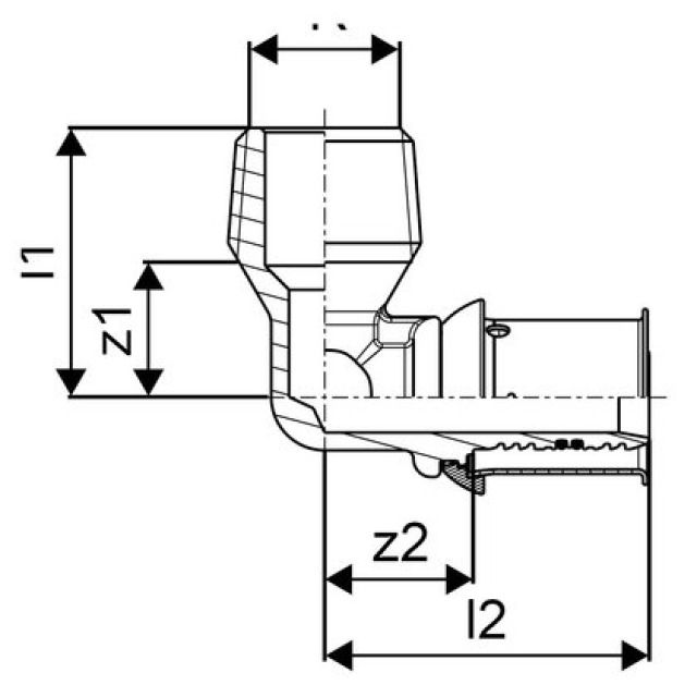GF Uponor S-Press
coude 90° mâle 25-R3/4"MT