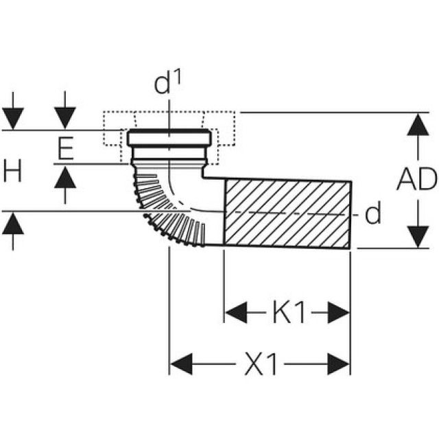 SILENT GARNIT RACCOR EAUX PLUV
308.970   HORIZONTALE   90 MM