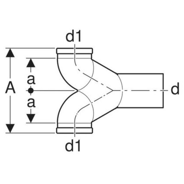 GEBERIT PE DOUBL COUDE WC SUSP
367.485    180°    90 / 110 MM