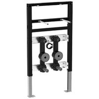 Duofix Elément pour lavabo, 82–98 cm, robinetterie monobloc, avec deux unités pour compteur d'eau, robinet d'arrêt encastré JRG LegioStop® et té de raccordement