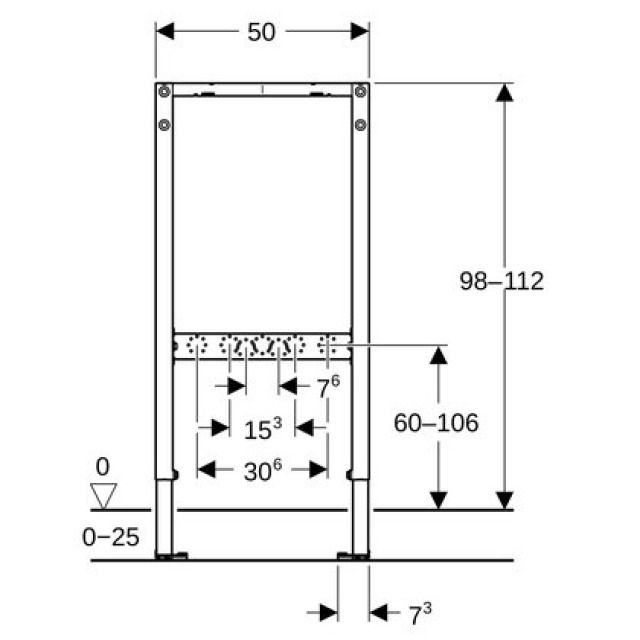 Geberit Duofix Element
für Bade und Duscharmaturen
Breite 50 cm, Höhe 112 cm
Armaturenplatte höhen- und
tiefenverstellbar
Montagerahmen, Armaturenplatte - Wandarmatur AP
ohne fertigbauset
Befestigungsmaterial