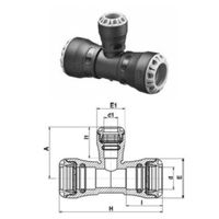 Plasson série 1, pièce en T réduite 1034