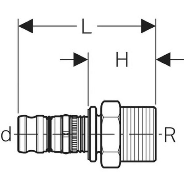 Mepla, raccord intermédiaire
a.filetage extérieur, synthét.
628.541  75-21/2"
