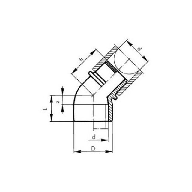 GF INSTAFLEX WINKEL 45°
5018 D=  40 MM 761066911