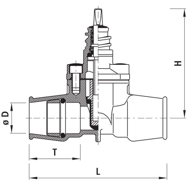 VANNE DE BRANCHEMENT AVEC 2600
MANCHONS À EMBOÎT PE D 32 MM