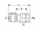 Raccord intermédiaire Geberit FlowFit avec filetage intérieur