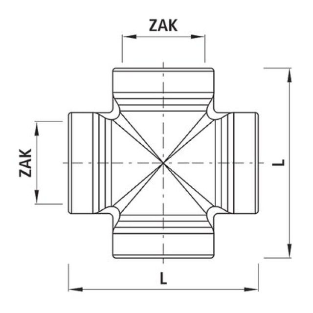 HAWLE KREUZ-STÜCK
6514         4 X ZAK46