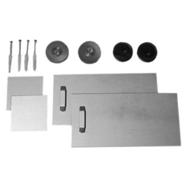 Fixation pour miroir GALVOFIX
miroir jusqu'à 1,6m2, 4 mm
tôle adhésive, disques excen-
triques, aimants, matériel de
fixation
Coloris: sans couleur