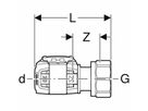 Raccord Geberit FlowFit pour eurocône, avec écrou de serrage
