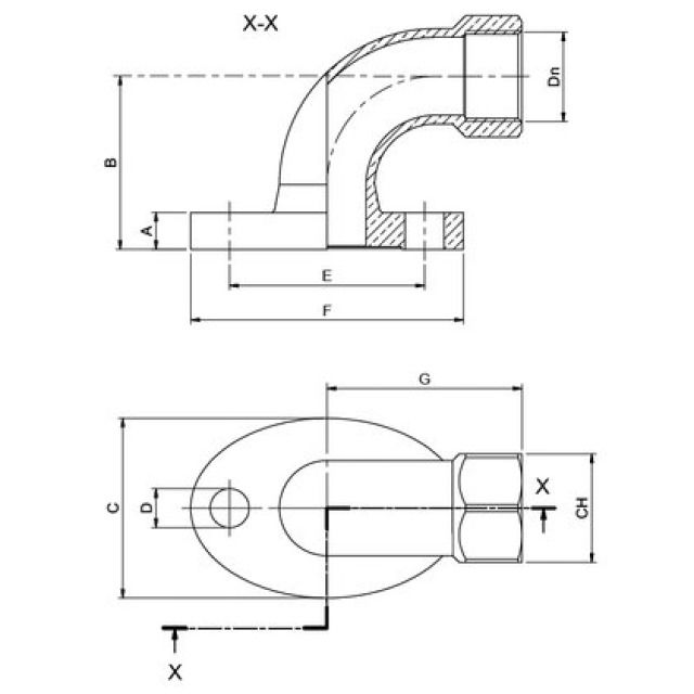 RG coude p.compteur d'eau PN16
1 1/2